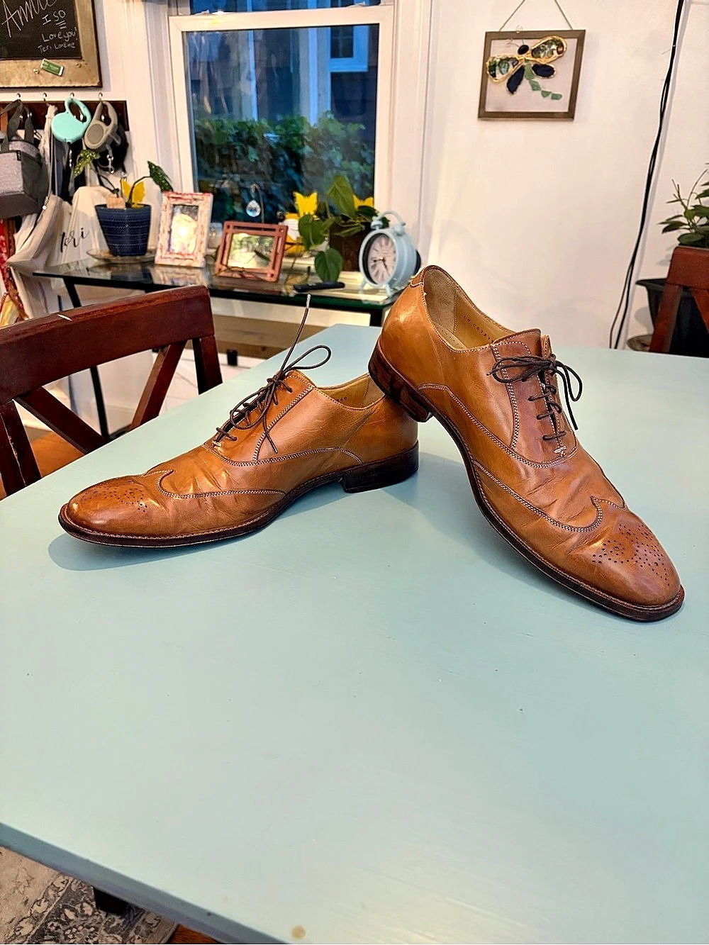 Cole Haan Collection Men’s 12 Cognac Leather Wingtip Brogue Oxford Dress Shoes M